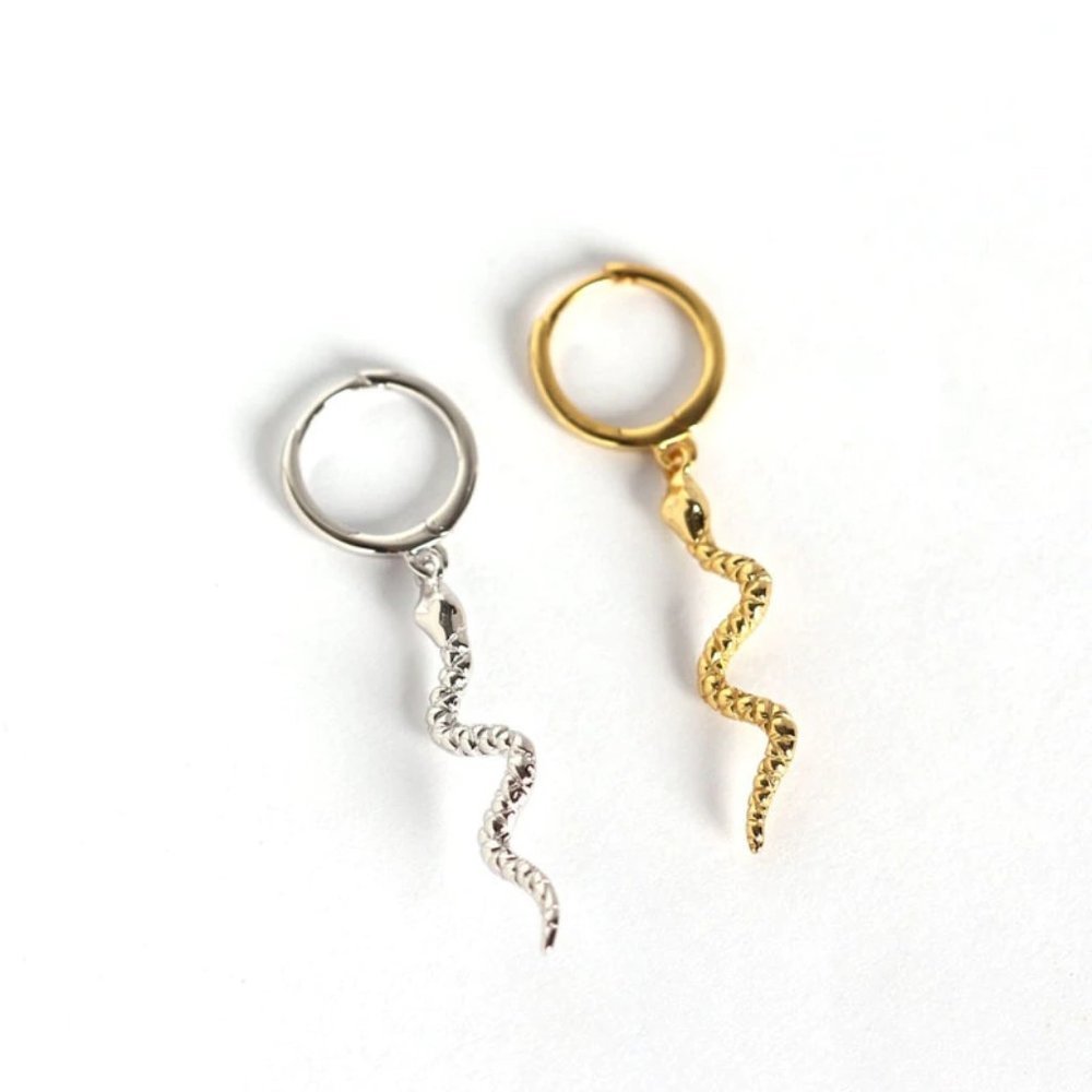 *NEW 925 Sterling Silver Swirl Drop Hoop Earrings - Picture 4 of 10